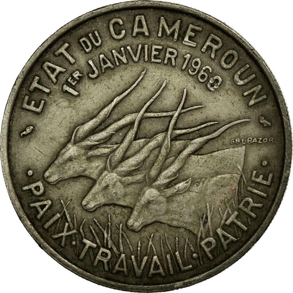 Coin, Cameroon, 50 Francs, 1960, Paris, EF(40-45), Copper-nickel, KM:13