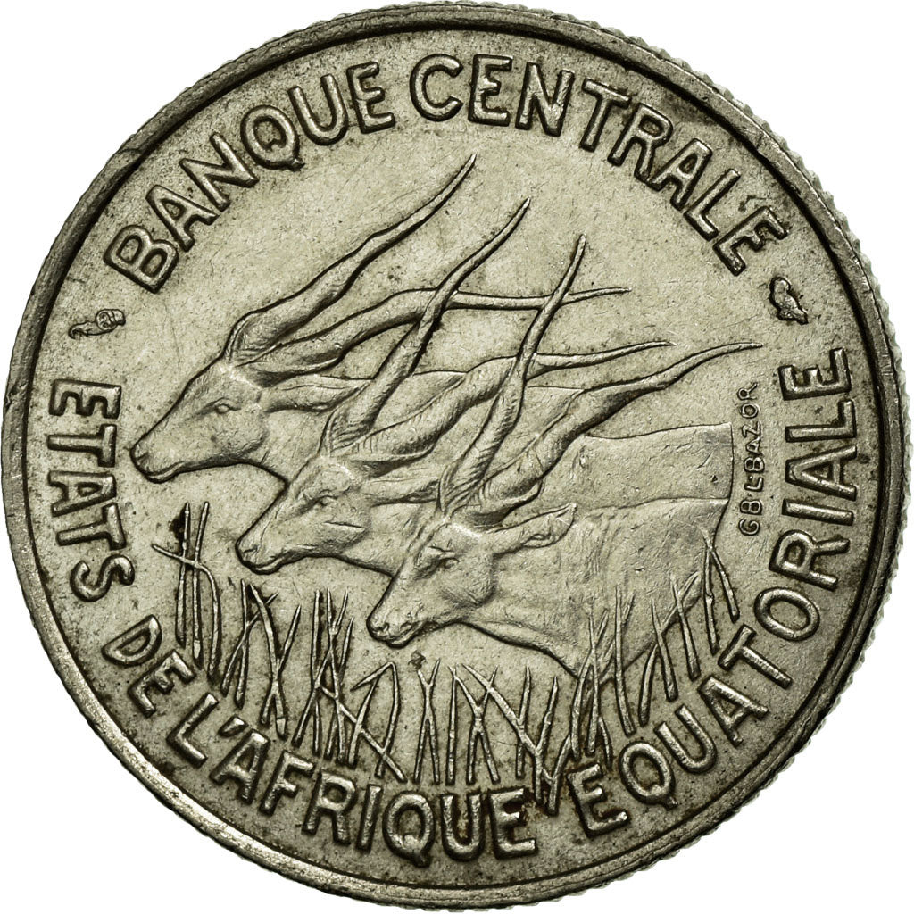 Coin, EQUATORIAL AFRICAN STATES, 100 Francs, 1967, Paris, EF(40-45), Nickel