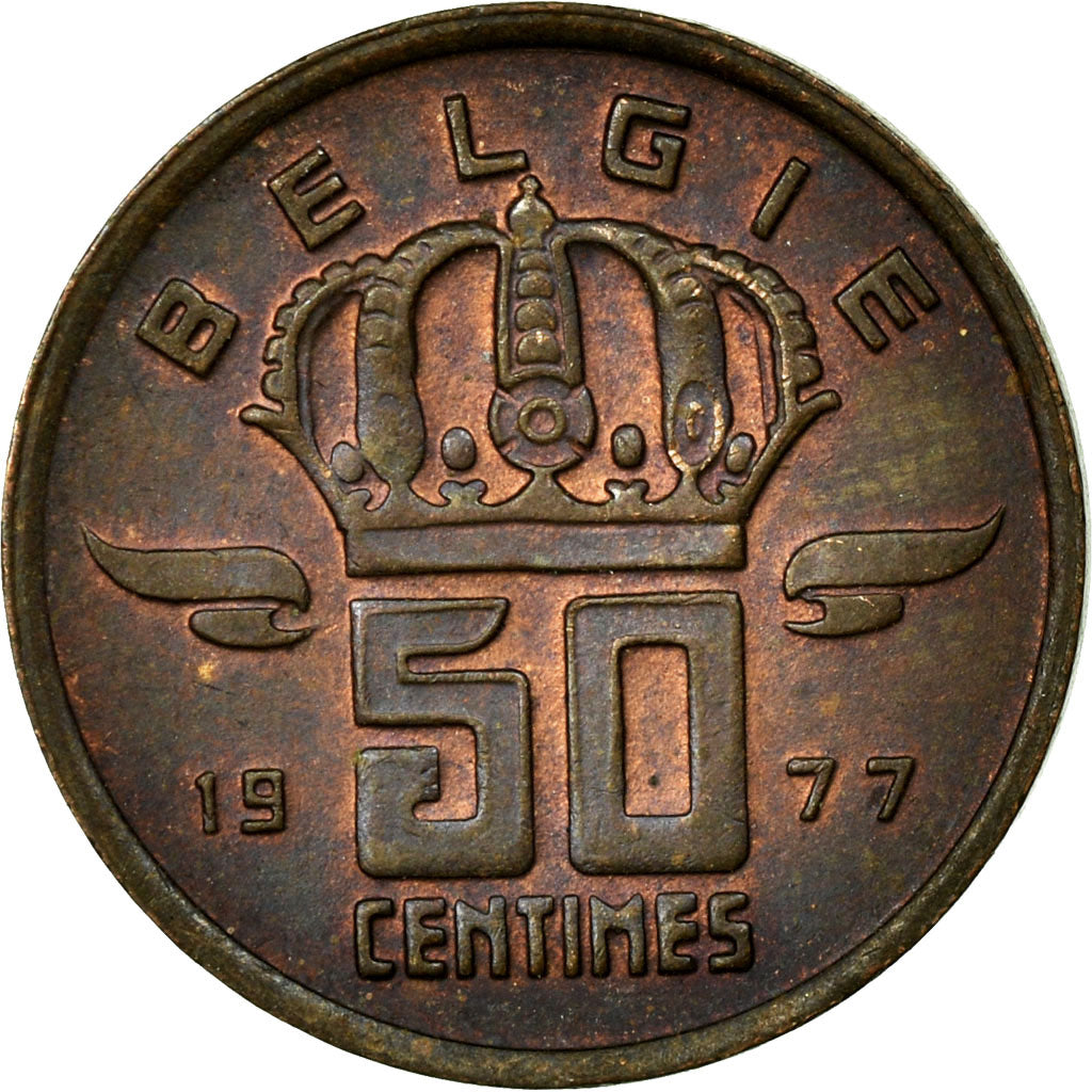 Coin, Belgium, Baudouin I, 50 Centimes, 1977, VF(30-35), Bronze, KM:149.1