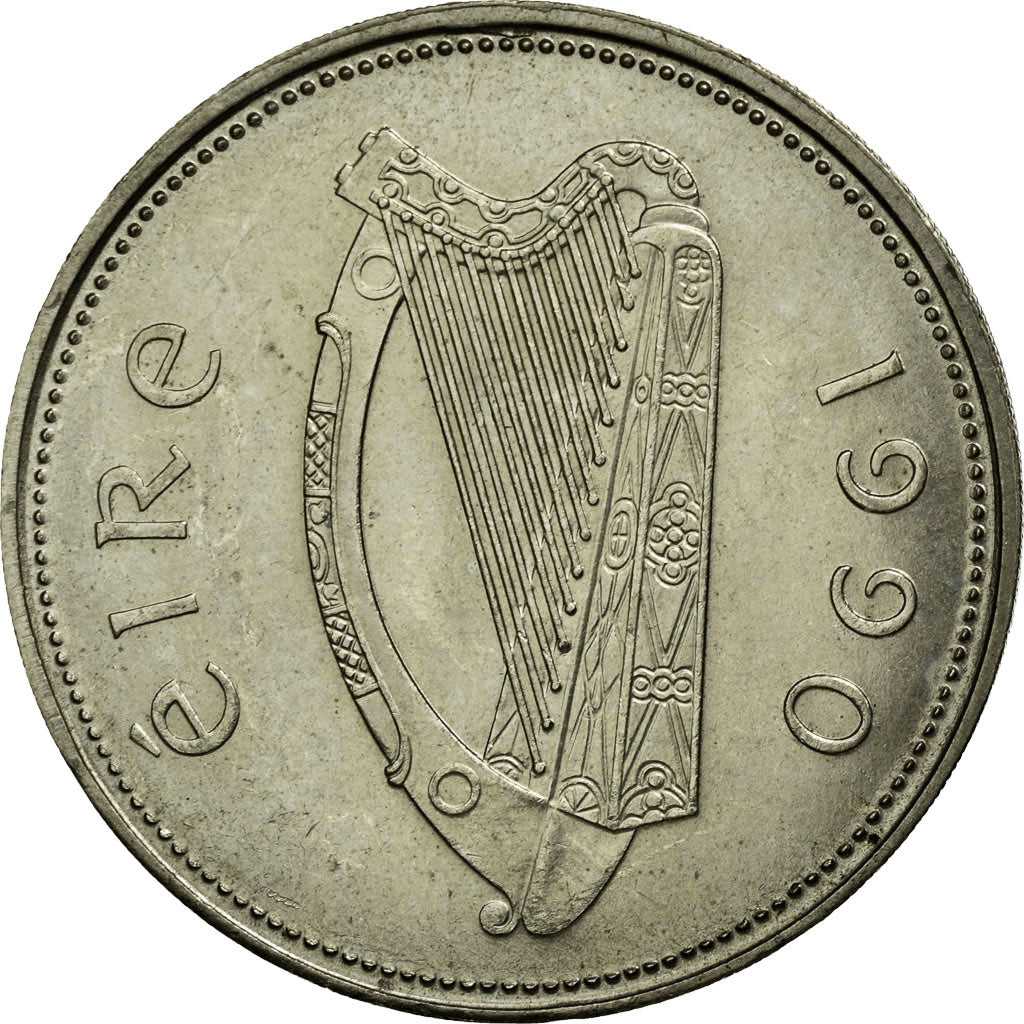 Coin, IRELAND REPUBLIC, Punt, Pound, 1990, EF(40-45), Copper-nickel, KM:27