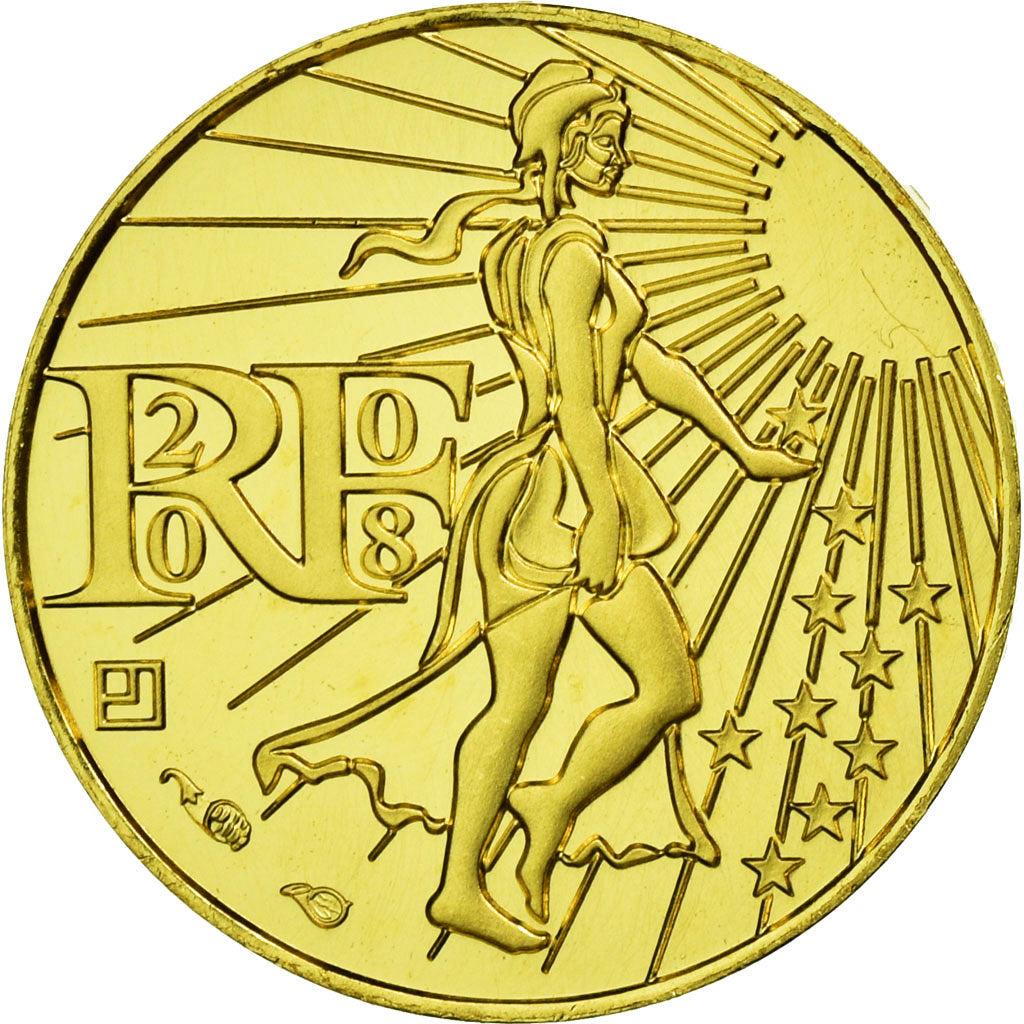 France, Semeuse, 100 Euro, 2008, FDC, Or, Gadoury:EU288, KM:1536