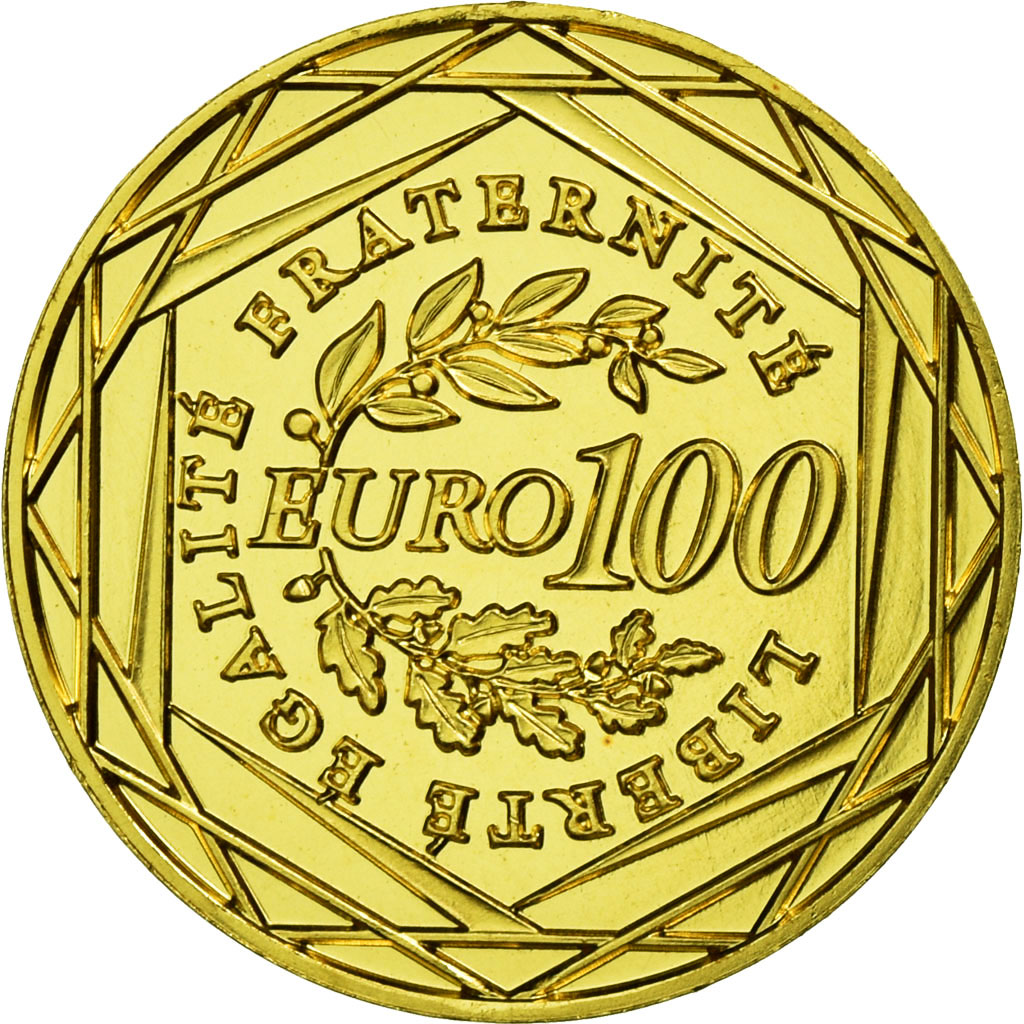 France, Semeuse, 100 Euro, 2008, FDC, Or, Gadoury:EU288, KM:1536