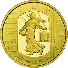France, 5 Euro, 2008, MS(65-70), Gold, KM:1538