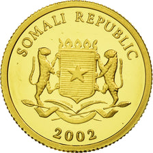 SOMALIA, 50 Shillings, 2002, KM #161, MS(65-70), Gold, 13.88, 1.24