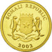 SOMALIA, 50 Shillings, 2002, KM #161, MS(65-70), Gold, 13.88, 1.24