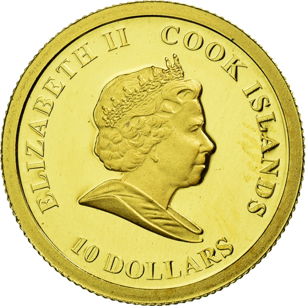 Coin, Cook Islands, Elizabeth II, 10 Dollars, 2009, MS(65-70), Gold, KM:1332