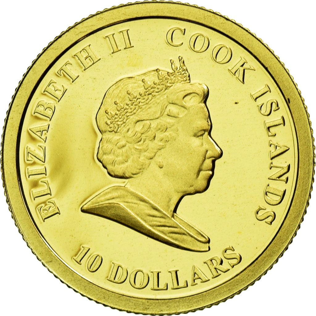 Coin, Cook Islands, Elizabeth II, 10 Dollars, 2010, MS(65-70), Gold, KM:1297