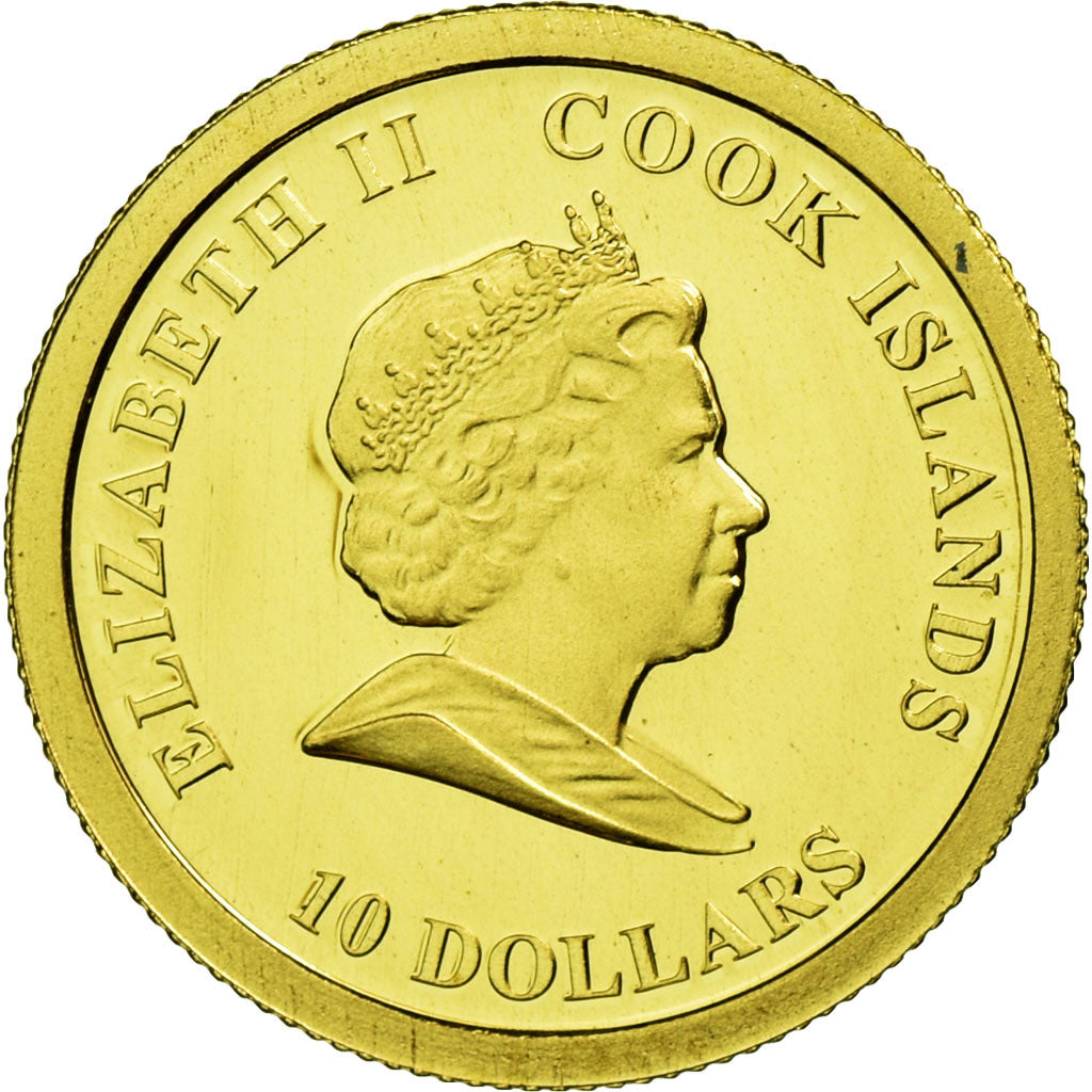 Coin, Cook Islands, Elizabeth II, 10 Dollars, 2008, MS(65-70), Gold, KM:1206
