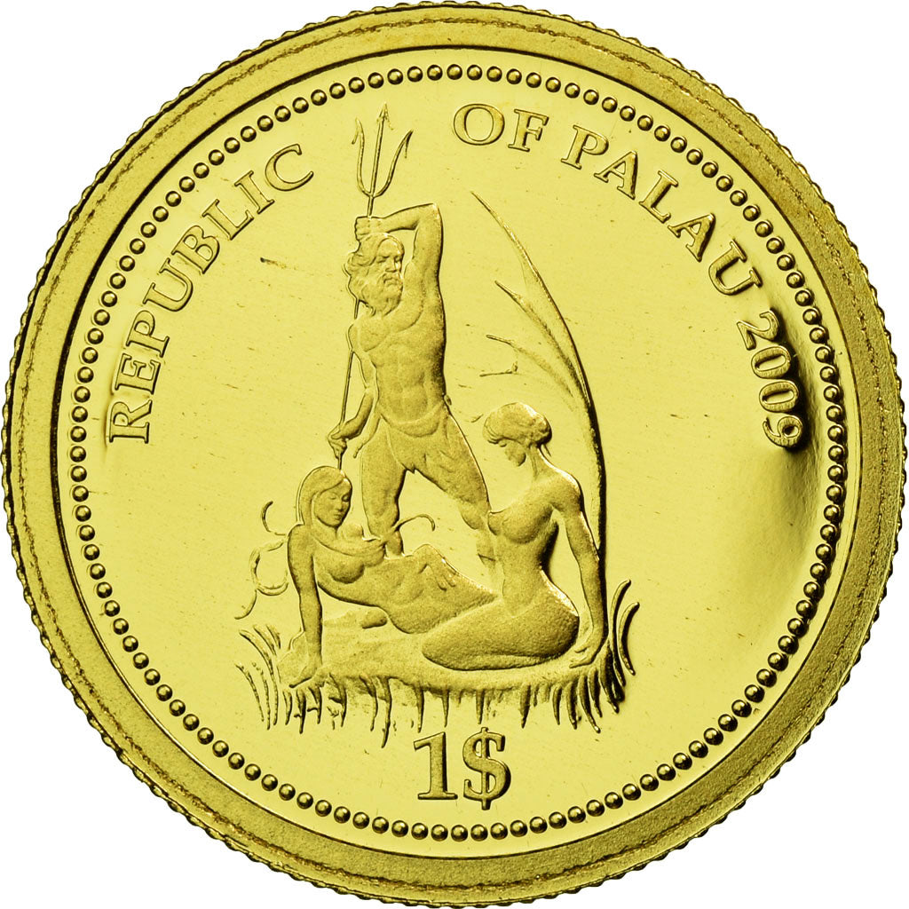 Palau, Dollar, Marine Life Protection, 2009, CIT, MS(65-70), Gold, KM 234