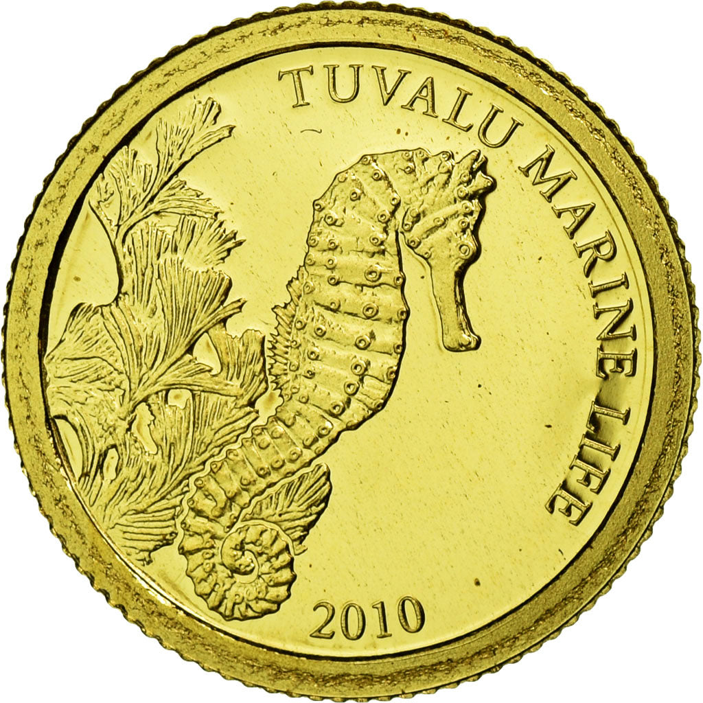 TUVALU, Dollar, 2010, CIT, KM #114, MS(65-70), Gold, 11, 0.50