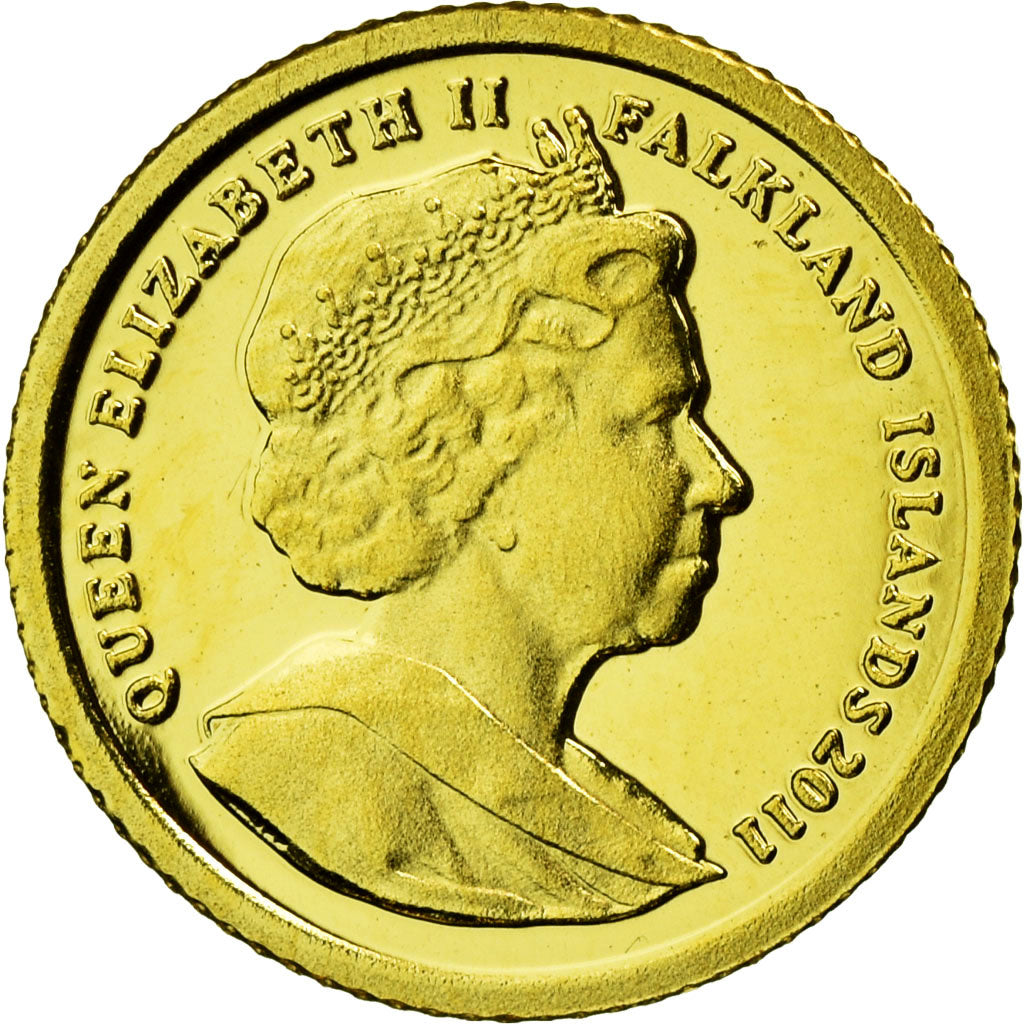 Coin, Falkland Islands, 1/64 Crown, 2011, MS(65-70), Gold, KM:New