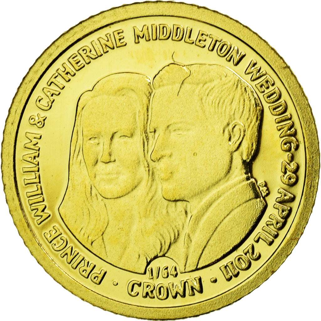 Coin, Falkland Islands, 1/64 Crown, 2011, MS(65-70), Gold, KM:New