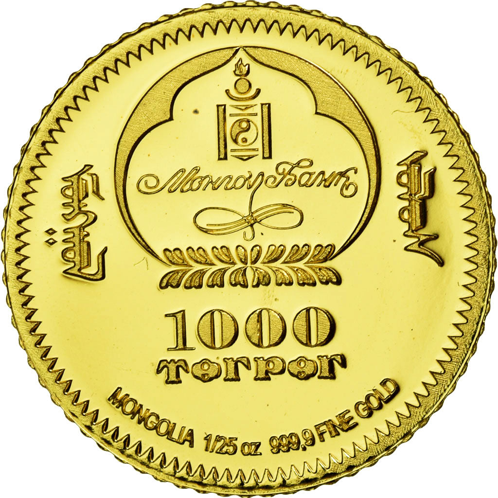 Monnaie, Mongolie, 1000 Tugrik, 2006, FDC, Or, KM:New