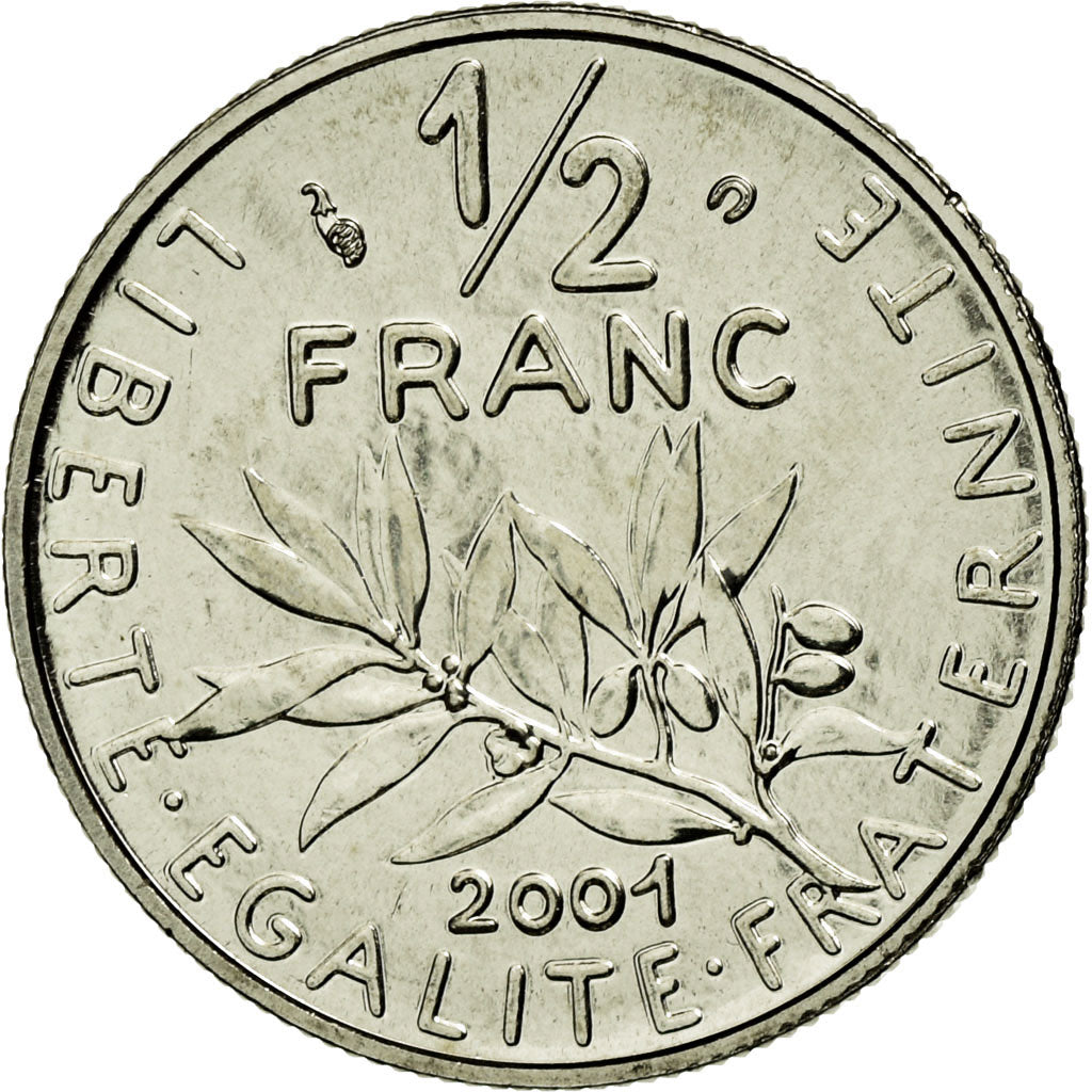 Münze, Frankreich, Semeuse, 1/2 Franc, 2001, Paris, STGL, Nickel, KM:931.1