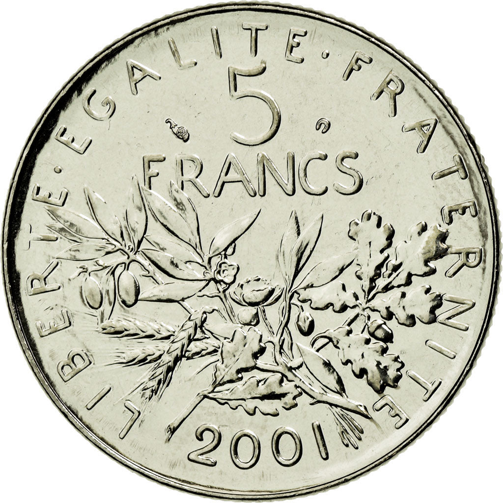 Coin, France, Semeuse, 5 Francs, 2001, Paris, MS(65-70), Nickel Clad