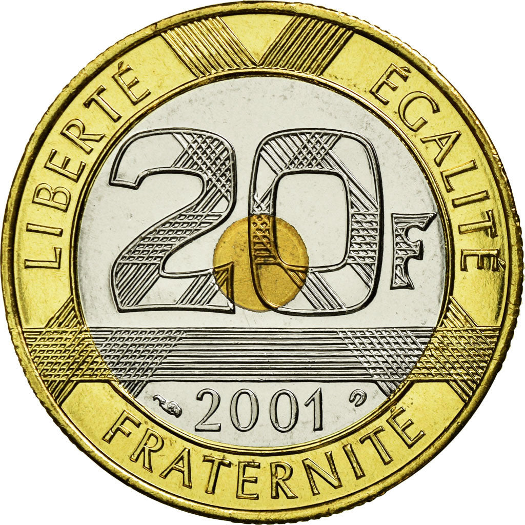 Coin, France, Mont Saint Michel, 20 Francs, 2001, Paris, MS(65-70)