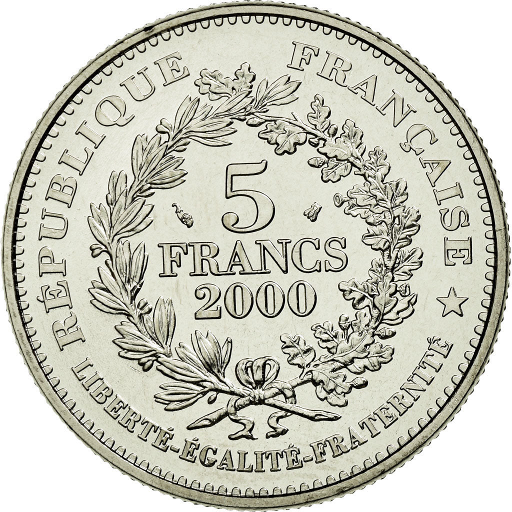 Moneta, Francia, Marianne du nouveau franc, 5 Francs, 2000, Paris, FDC, Nichel