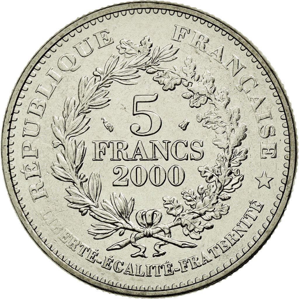 Coin, France, Franc à cheval, 5 Francs, 2000, Paris, MS(65-70), Copper-Nickel