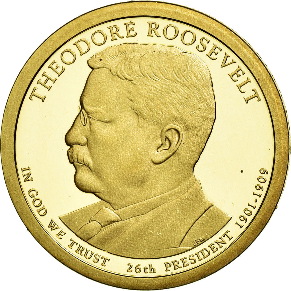 Coin, United States, Dollar, 2013, U.S. Mint, Theodore Roosevelt, MS(63)