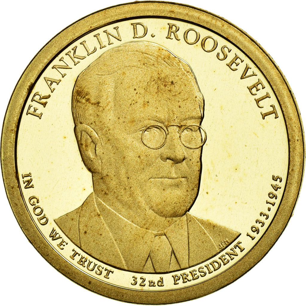 Coin, United States, Dollar, 2014, U.S. Mint, Franklin D. Roosevelt, MS(63)