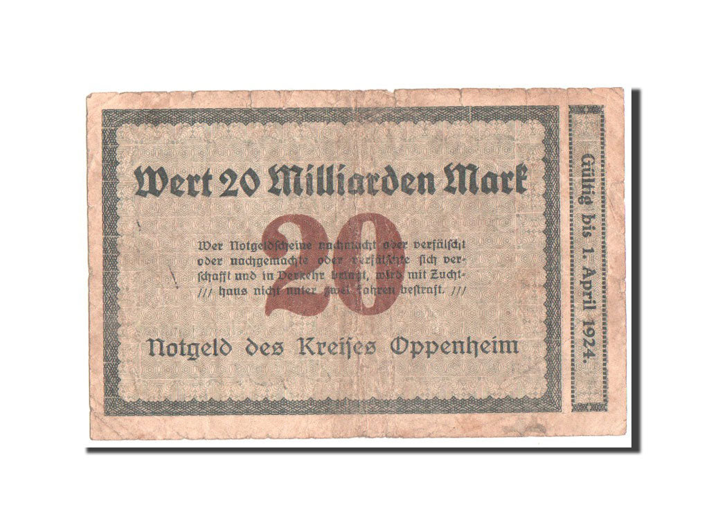 Germany, Rheinland, 20 Milliards Mark, 1923, F(12-15)