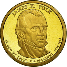 Coin, United States, Dollar, 2009, U.S. Mint, James K. Polk, MS(63)
