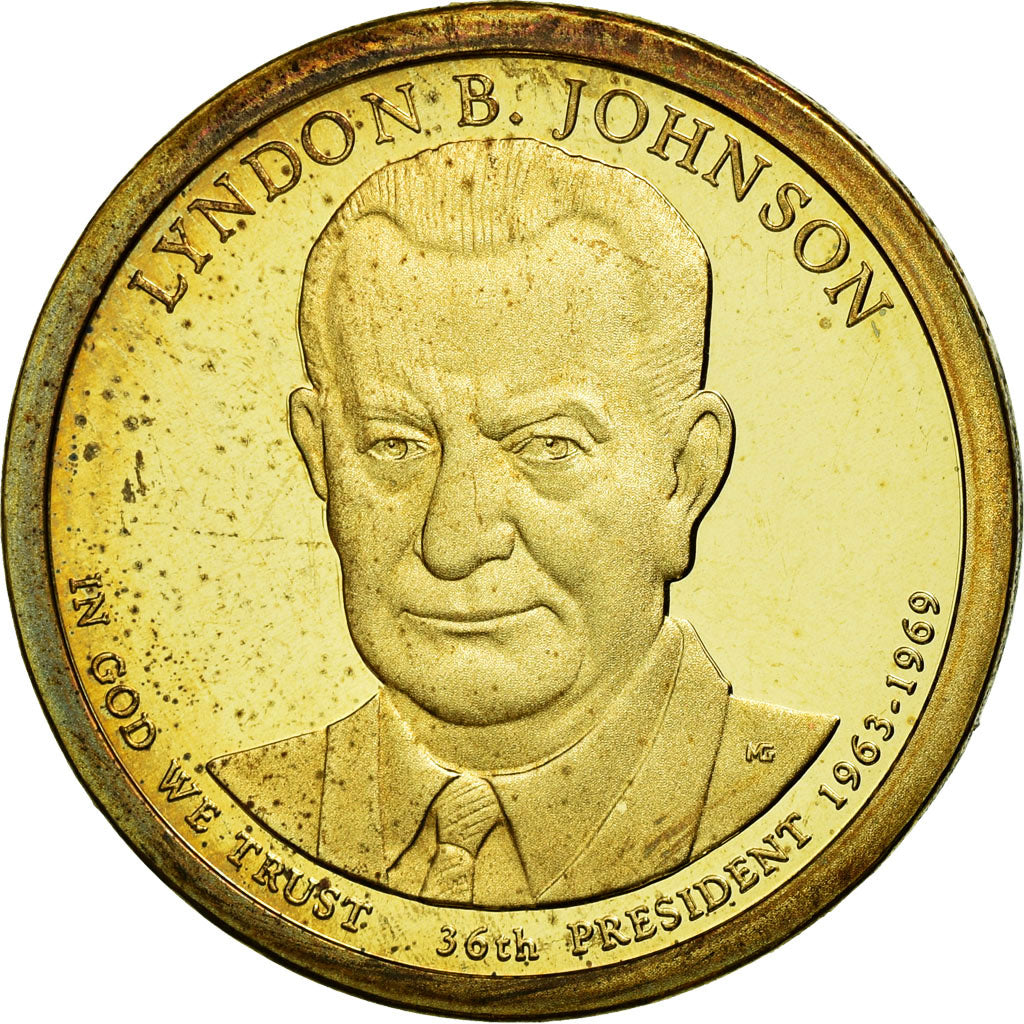 Moneda, Estados Unidos, Dollar, 2015, U.S. Mint, Lyndon B. Johnson, SC, Cobre -