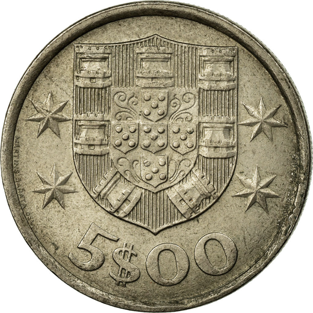 Monnaie, Portugal, 5 Escudos, 1976, TTB+, Copper-nickel, KM:591