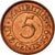 Coin, Mauritius, 5 Cents, 1995, EF(40-45), Copper Plated Steel, KM:52