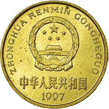 Coin, CHINA, PEOPLE'S REPUBLIC, 5 Jiao, 1997, AU(55-58), Brass, KM:336