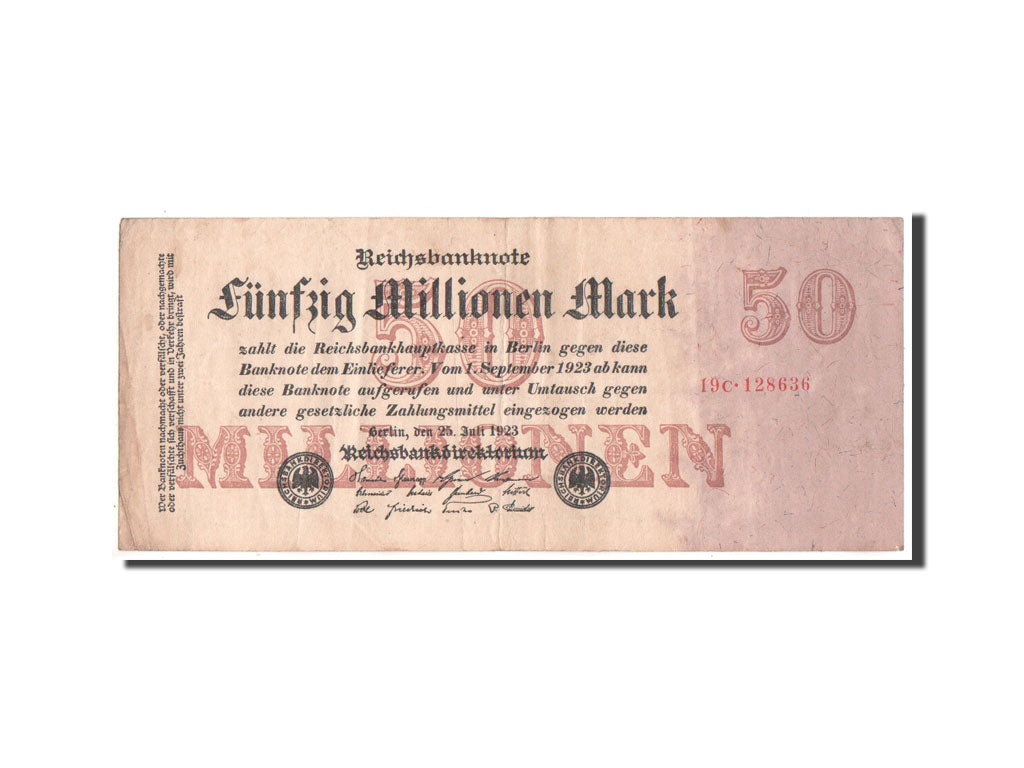 Biljet, Duitsland, 50 Millionen Mark, 1923, TB+