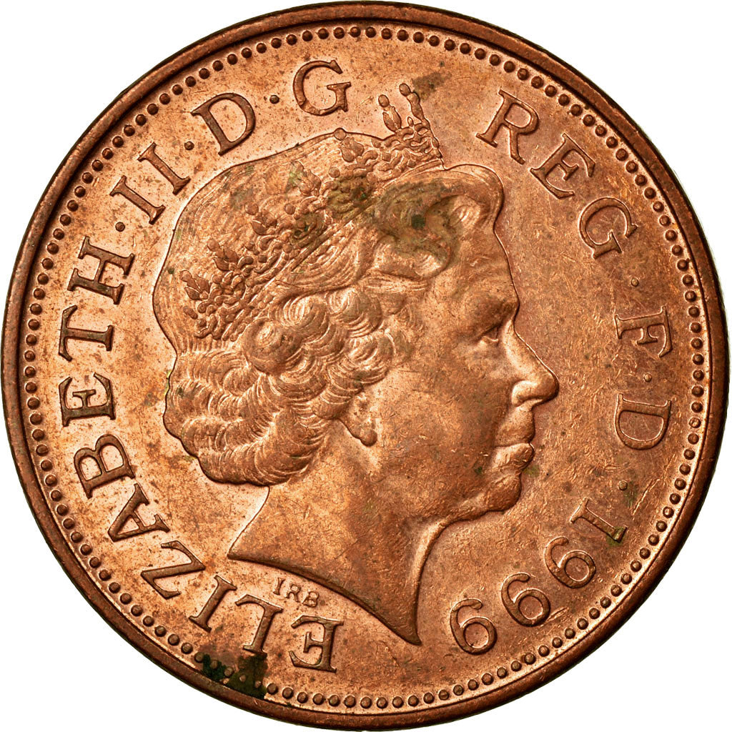 Munten, Groot Bretagne, Elizabeth II, 2 Pence, 1999, ZF, Copper Plated Steel