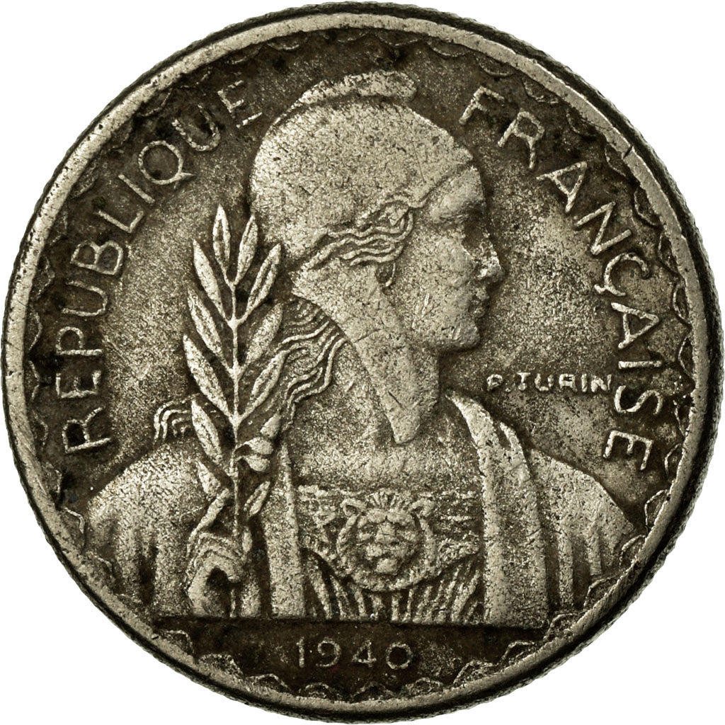 Coin, FRENCH INDO-CHINA, 10 Cents, 1940, Paris, VF(30-35), Nickel, KM:21.1