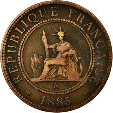 Coin, FRENCH INDO-CHINA, Cent, 1885, Paris, VF(20-25), Bronze, KM:1