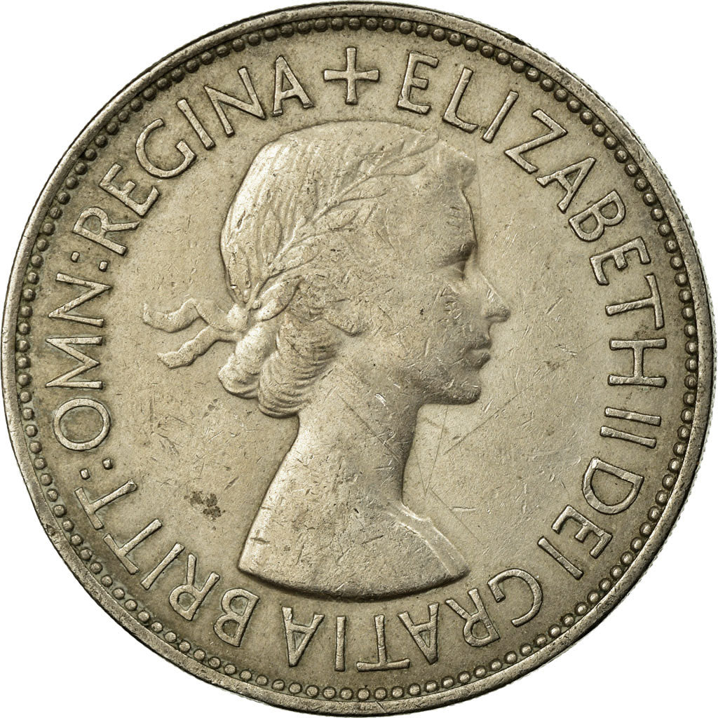 Coin, Great Britain, Elizabeth II, 1/2 Crown, 1953, EF(40-45), Copper-nickel