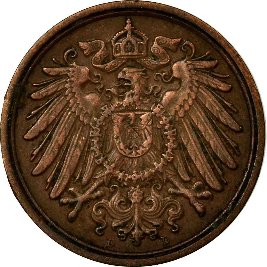 Coin, GERMANY - EMPIRE, Wilhelm II, Pfennig, 1912, Munich, VF(30-35), Copper