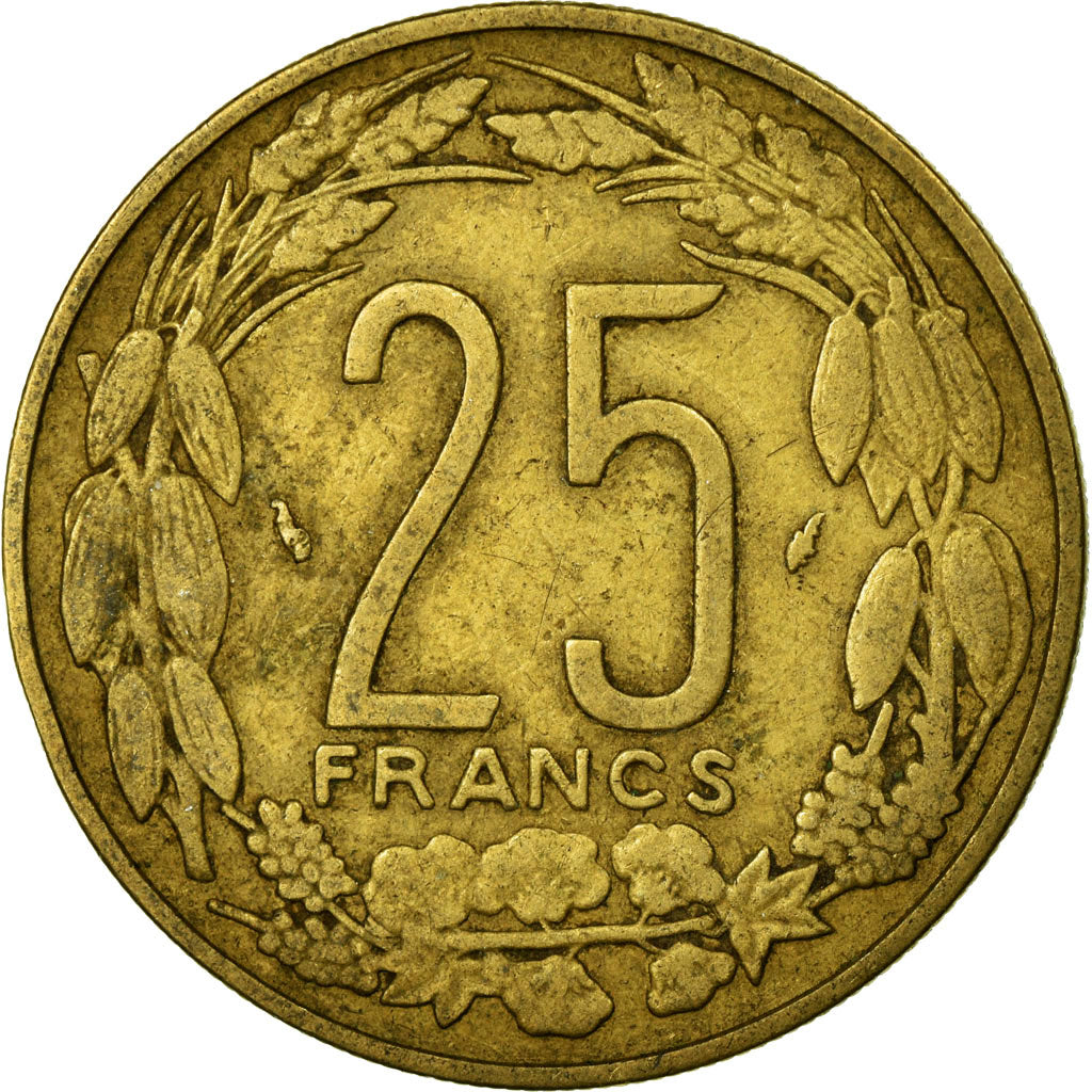 Coin, Central African States, 25 Francs, 1975, Paris, EF(40-45)