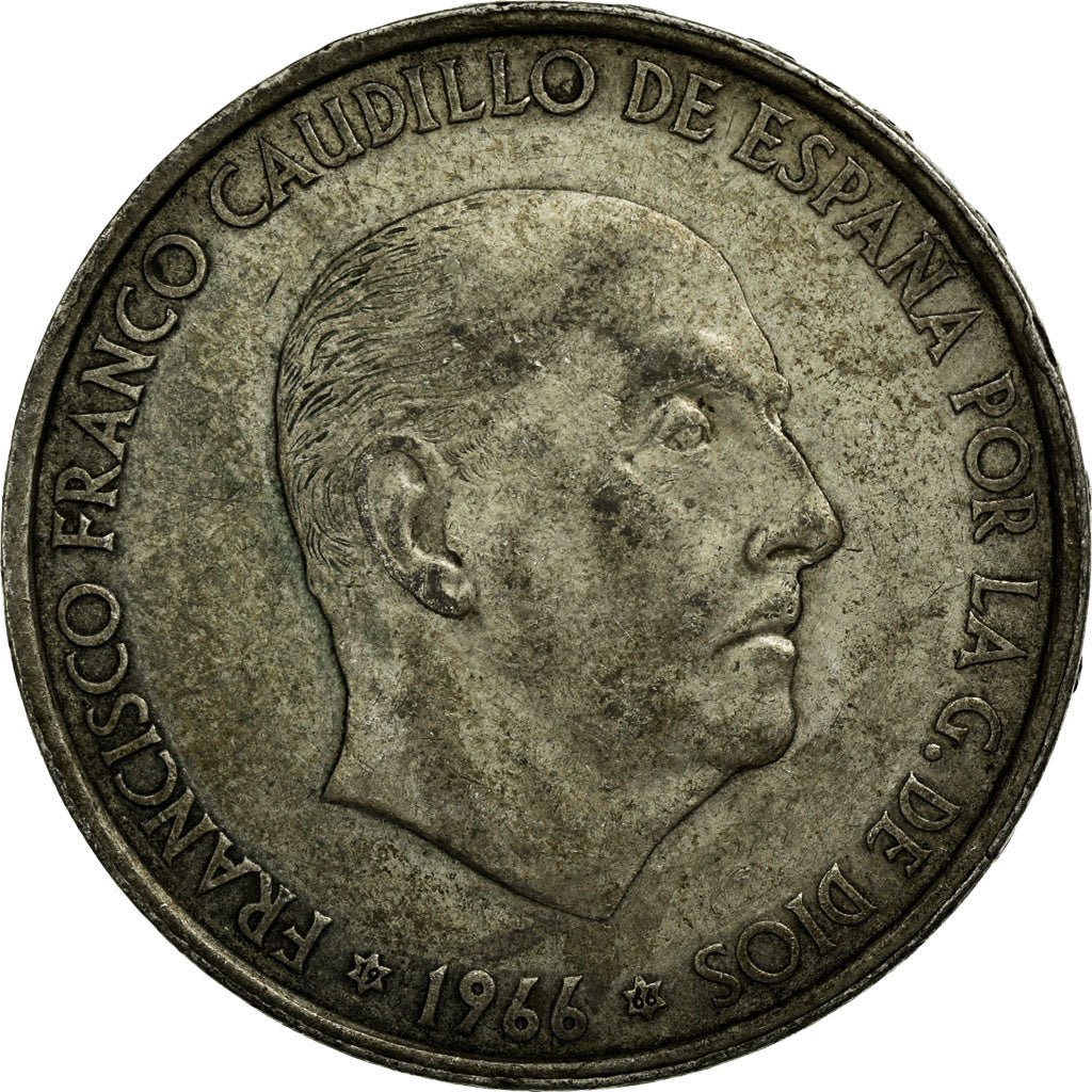 Coin, Spain, Caudillo and regent, 100 Pesetas, 1966, EF(40-45), Silver, KM:797