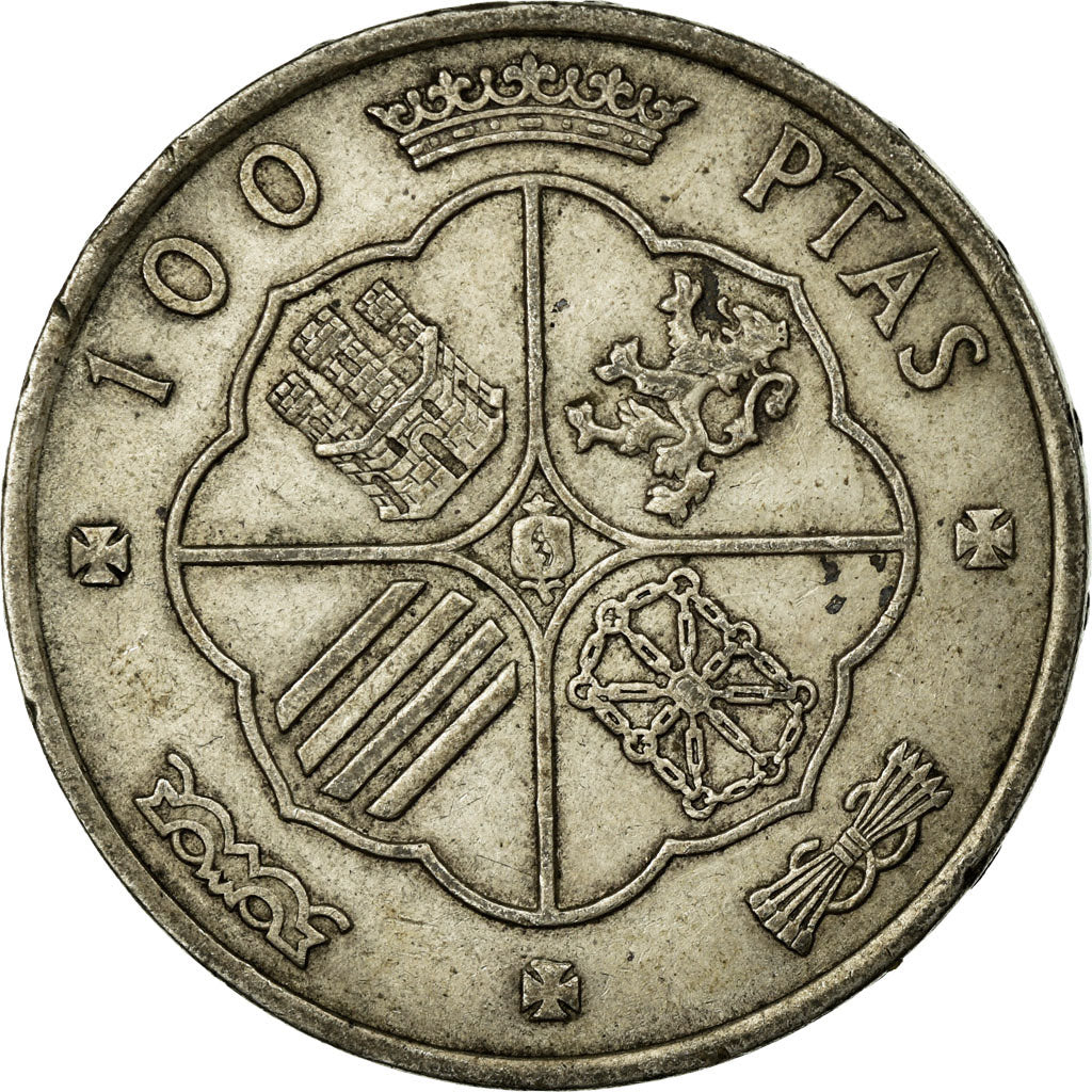 Coin, Spain, Caudillo and regent, 100 Pesetas, 1966, EF(40-45), Silver, KM:797