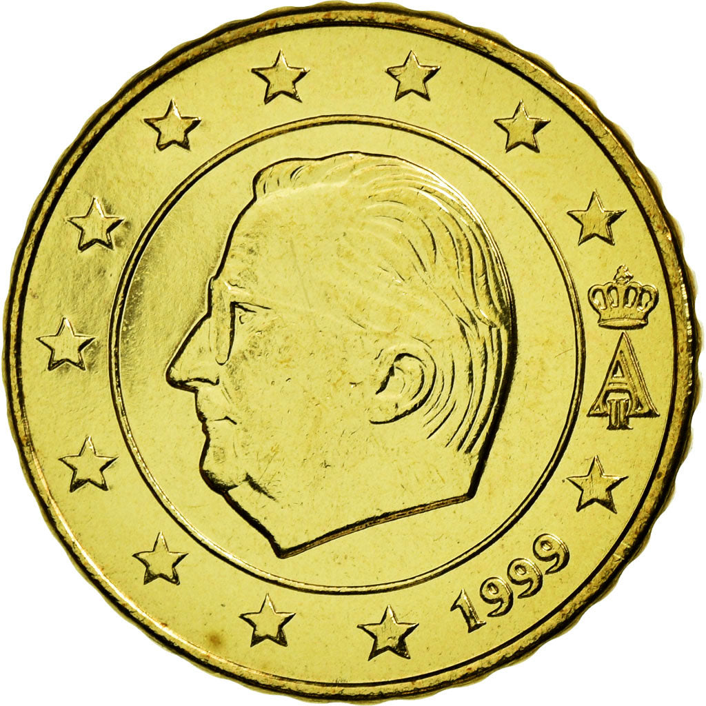 Belgium, 10 Euro Cent, 1999, MS(63), Brass, KM:227