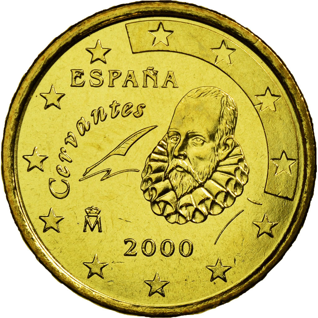 Spain, 10 Euro Cent, 2000, MS(63), Brass, KM:1043