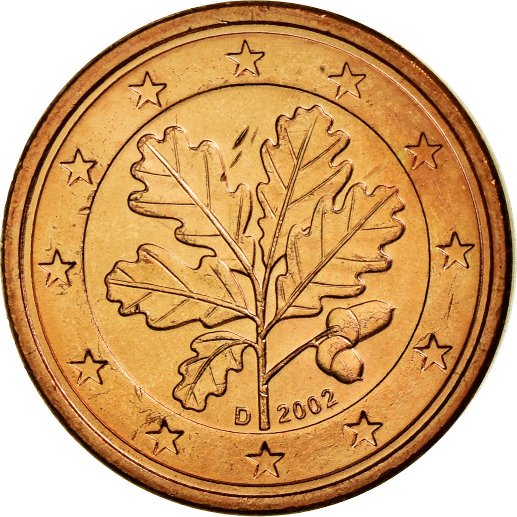 GERMANY - FEDERAL REPUBLIC, Euro Cent, 2002, MS(63), Copper Plated Steel, KM:207