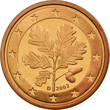 GERMANY - FEDERAL REPUBLIC, 2 Euro Cent, 2002, MS(63), Copper Plated Steel