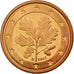 GERMANY - FEDERAL REPUBLIC, 2 Euro Cent, 2002, MS(63), Copper Plated Steel