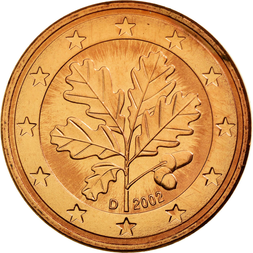 ALEMANIA - REPÚBLICA FEDERAL, 5 Euro Cent, 2002, SC, Cobre chapado en acero