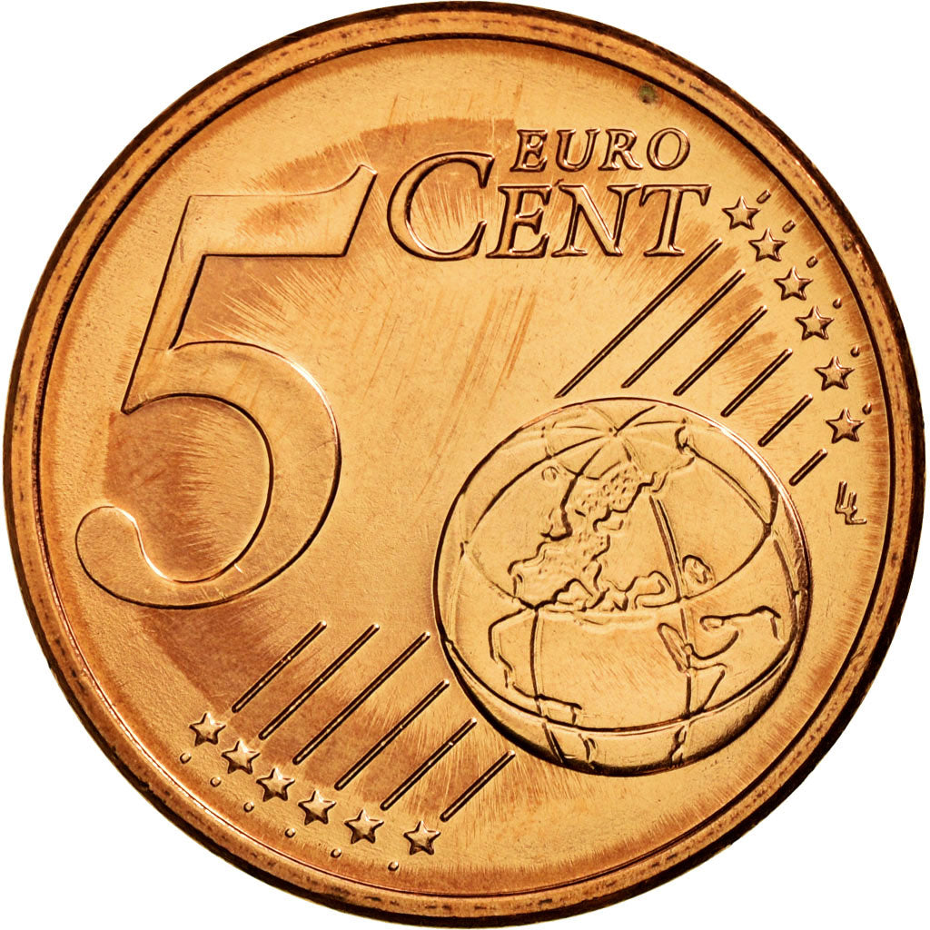 ALEMANIA - REPÚBLICA FEDERAL, 5 Euro Cent, 2002, SC, Cobre chapado en acero