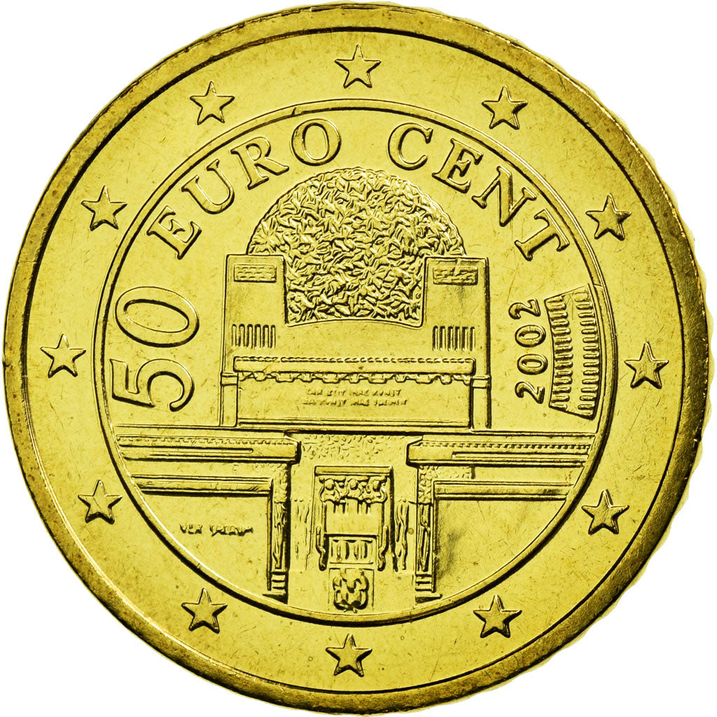 Autriche, 50 Euro Cent, 2002, SPL, Laiton, KM:3087