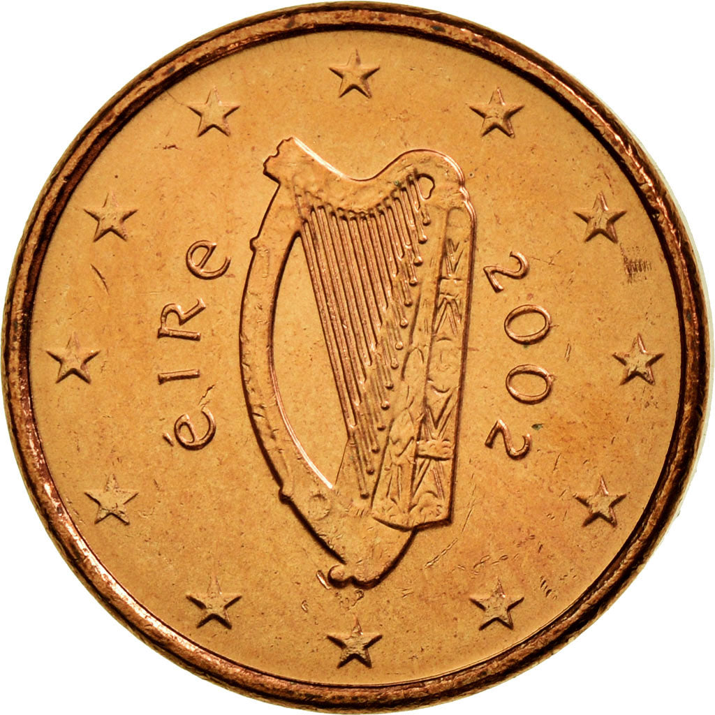 IRELAND REPUBLIC, Euro Cent, 2002, MS(63), Copper Plated Steel, KM:32