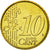 Grécia, 10 Euro Cent, 2002, MS(63), Latão, KM:184