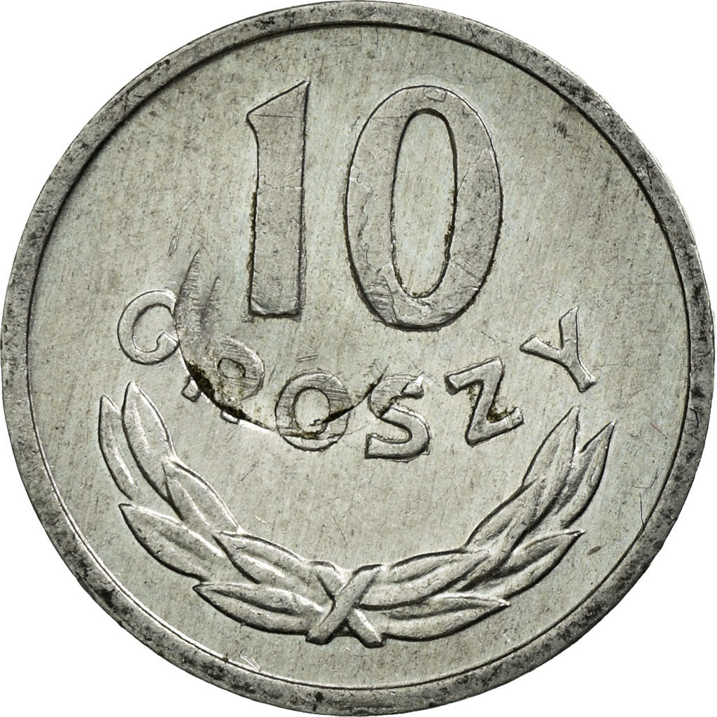 Moneda, Polonia, 10 Groszy, 1980, Warsaw, MBC, Aluminio, KM:AA47